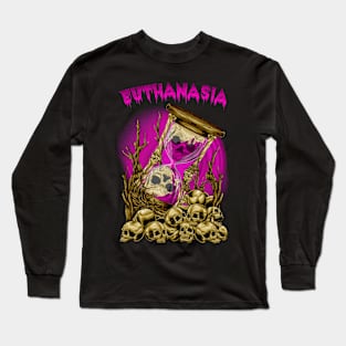 Purple Skull Hourglass Long Sleeve T-Shirt